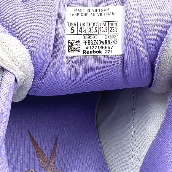 New Youth Reebok Classic Cardi B X Club C Crisp Purple Casual Sneakers 5 GX5027 - Picture 10 of 12
